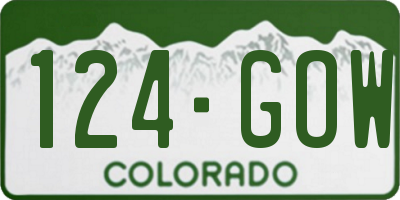 CO license plate 124GOW