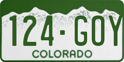CO license plate 124GOY
