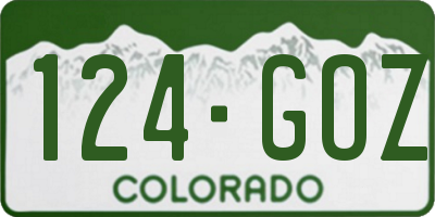 CO license plate 124GOZ