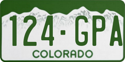 CO license plate 124GPA
