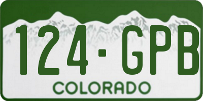 CO license plate 124GPB