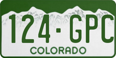 CO license plate 124GPC