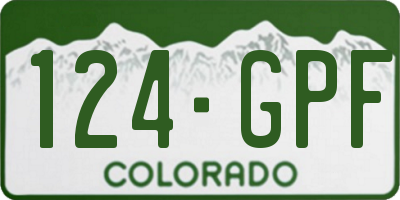 CO license plate 124GPF