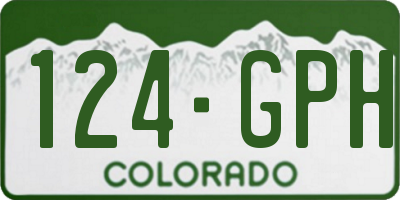 CO license plate 124GPH