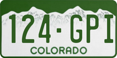CO license plate 124GPI