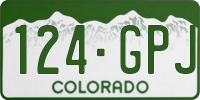 CO license plate 124GPJ
