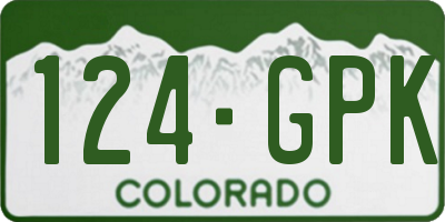 CO license plate 124GPK