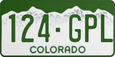 CO license plate 124GPL