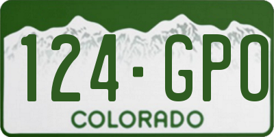 CO license plate 124GPO