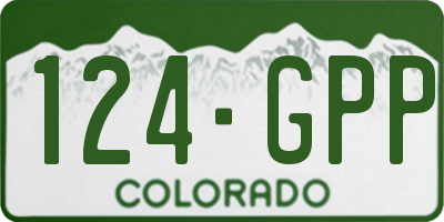CO license plate 124GPP