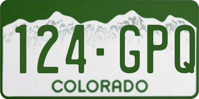 CO license plate 124GPQ