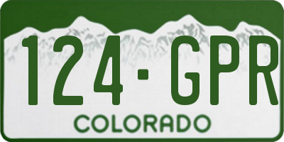 CO license plate 124GPR