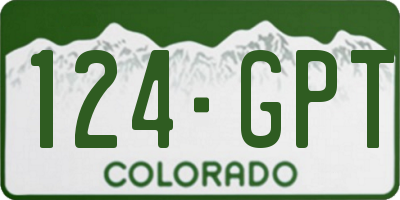 CO license plate 124GPT