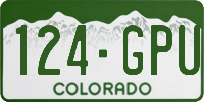CO license plate 124GPU