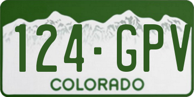 CO license plate 124GPV