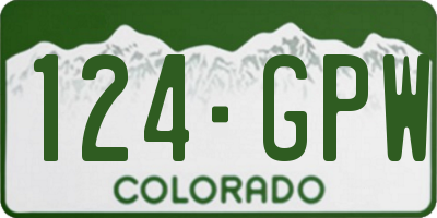 CO license plate 124GPW