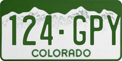 CO license plate 124GPY