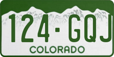 CO license plate 124GQJ