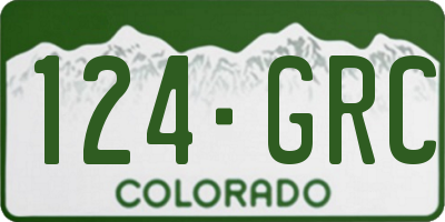 CO license plate 124GRC