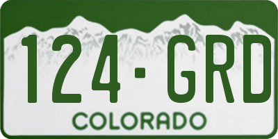 CO license plate 124GRD