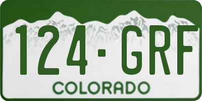 CO license plate 124GRF