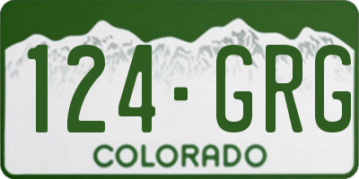 CO license plate 124GRG