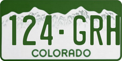 CO license plate 124GRH