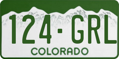 CO license plate 124GRL