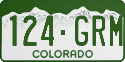 CO license plate 124GRM
