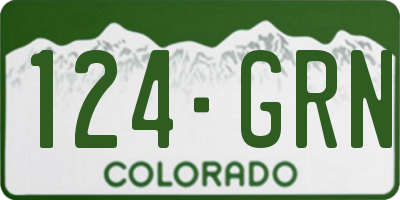 CO license plate 124GRN