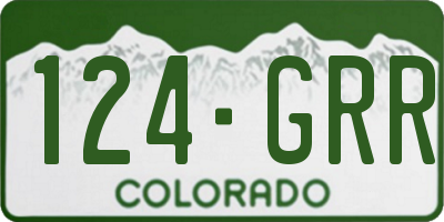CO license plate 124GRR