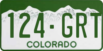 CO license plate 124GRT