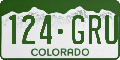 CO license plate 124GRU