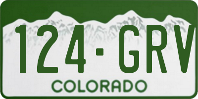 CO license plate 124GRV
