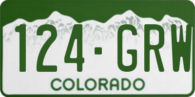 CO license plate 124GRW