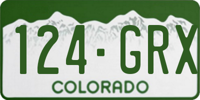 CO license plate 124GRX