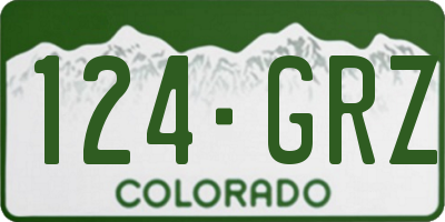 CO license plate 124GRZ