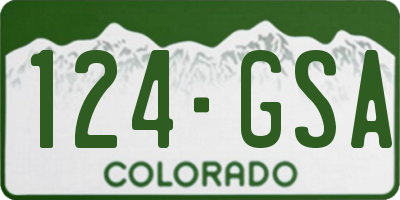 CO license plate 124GSA