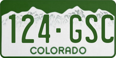 CO license plate 124GSC