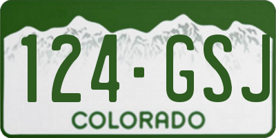 CO license plate 124GSJ