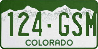 CO license plate 124GSM