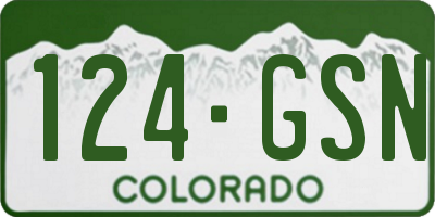 CO license plate 124GSN
