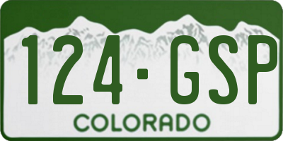 CO license plate 124GSP