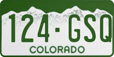 CO license plate 124GSQ