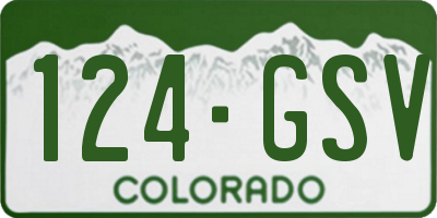 CO license plate 124GSV