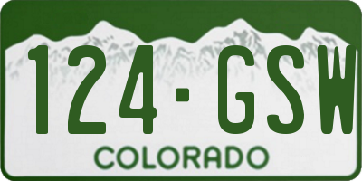 CO license plate 124GSW