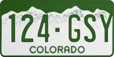 CO license plate 124GSY