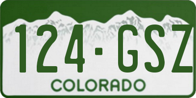 CO license plate 124GSZ