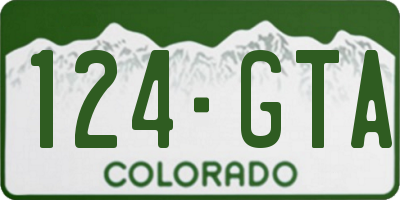 CO license plate 124GTA