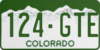 CO license plate 124GTE